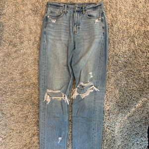 American Eagle High-Waisted Ripped Mom Jeans